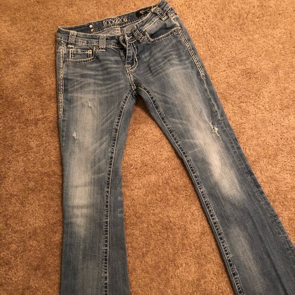 Rock & Roll Revival Low Rise Jeans 26 x 32 - Picture 3 of 4